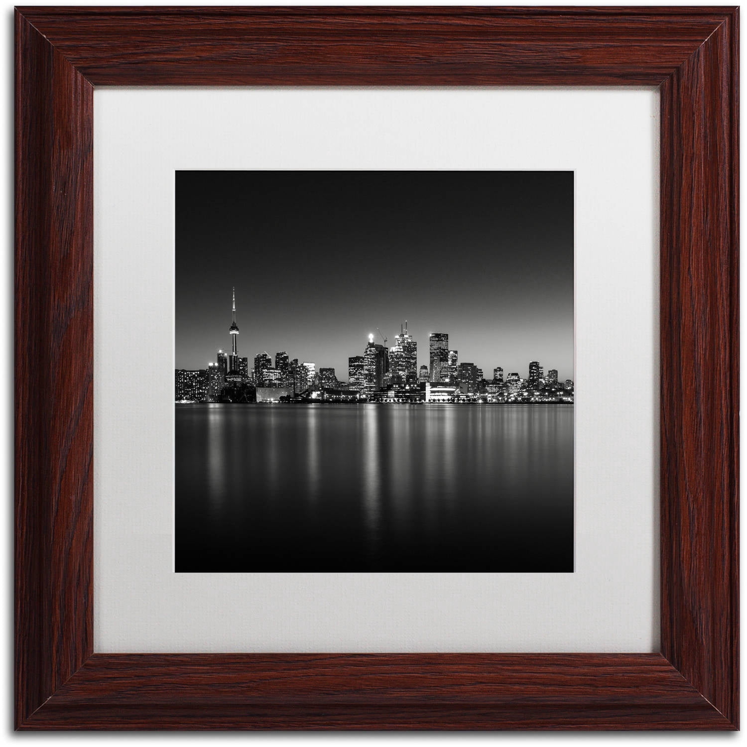 Trademark Fine Art "Lights" Canvas Art by Dave MacVicar, White Matte, Wood Frame