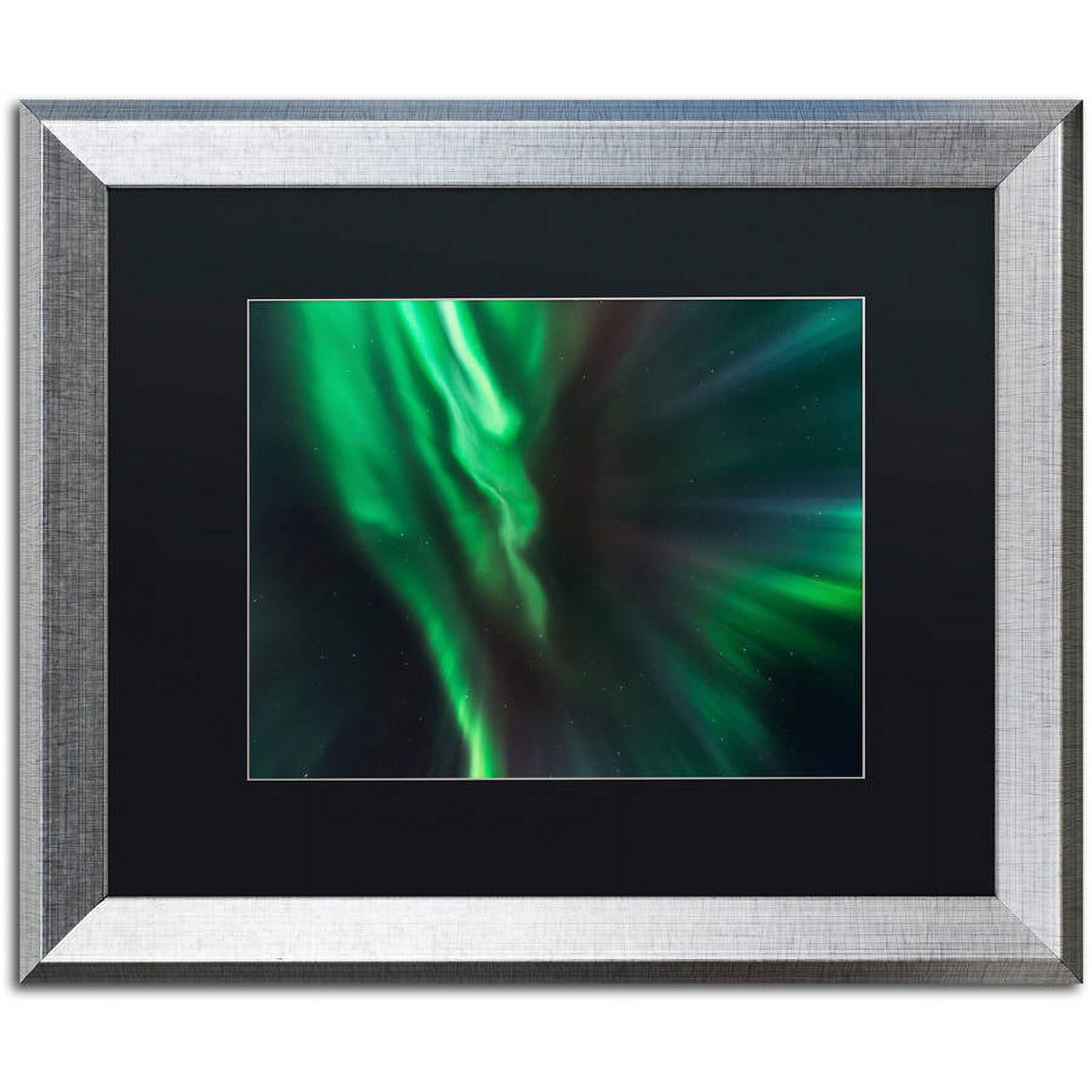 Trademark Fine Art "Lights of Gods" Canvas Art by Mathieu Rivrin, Black Matte, Silver Frame