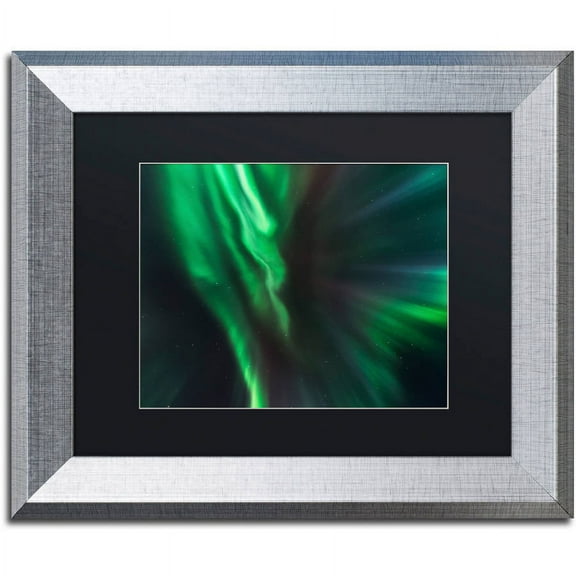 Trademark Fine Art "Lights of Gods" Canvas Art by Mathieu Rivrin, Black Matte, Silver Frame