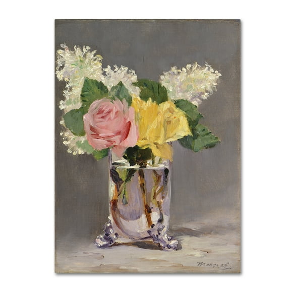 Trademark Fine Art 'Lilacs and Roses' Canvas Art by Edouard Manet