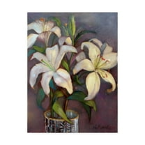 Trademark Fine Art 'Lilies In Glass' Canvas Art by Hall Groat Ii