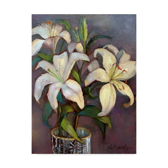 Trademark Fine Art 'Lilies In Glass' Canvas Art by Hall Groat Ii