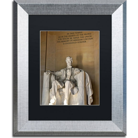 Trademark Fine Art "Lincoln Memorial 2" Canvas Art by CATeyes, Black Matte, Silver Frame