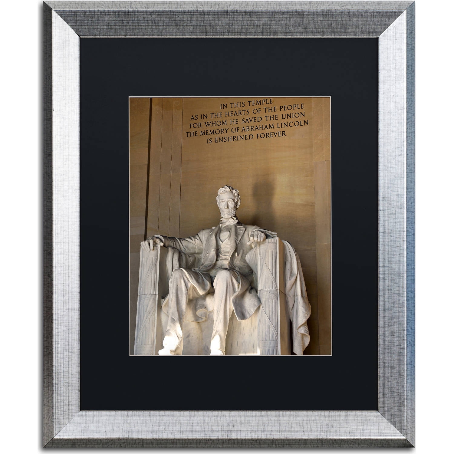 Trademark Fine Art "Lincoln Memorial 2" Canvas Art by CATeyes, Black Matte, Silver Frame