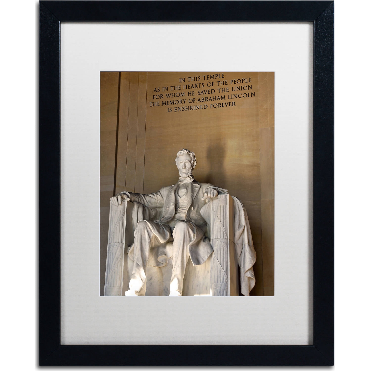 Trademark Fine Art "Lincoln Memorial 2" Canvas Art by CATeyes, White Matte, Black Frame