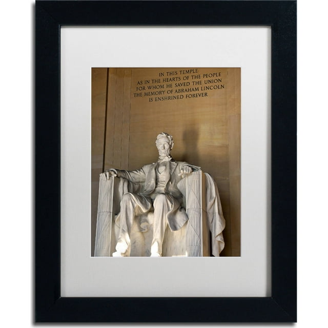 Trademark Fine Art "Lincoln Memorial 2" Canvas Art by CATeyes, White Matte, Black Frame