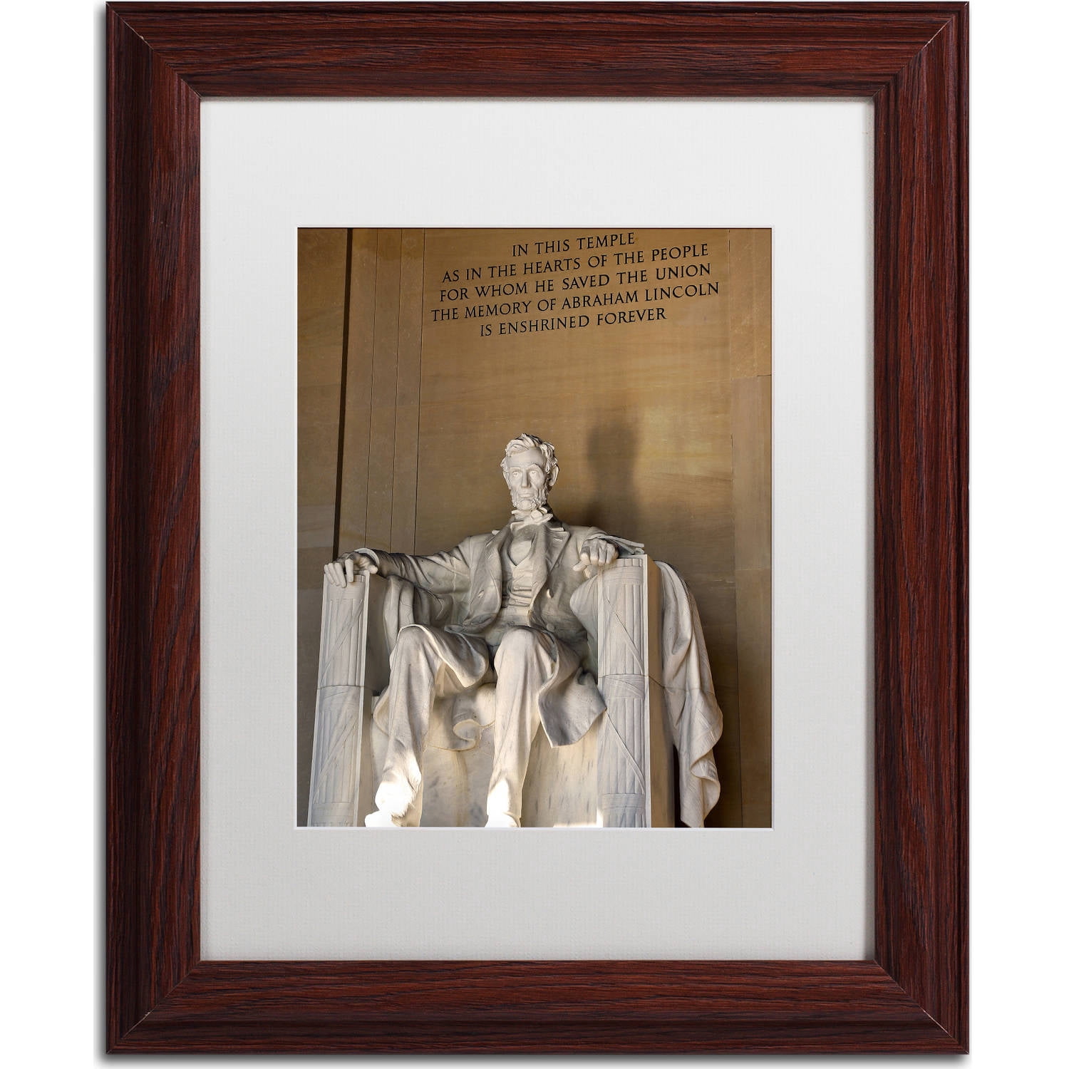 Trademark Fine Art "Lincoln Memorial 2" Canvas Art by CATeyes, White Matte, Wood Frame