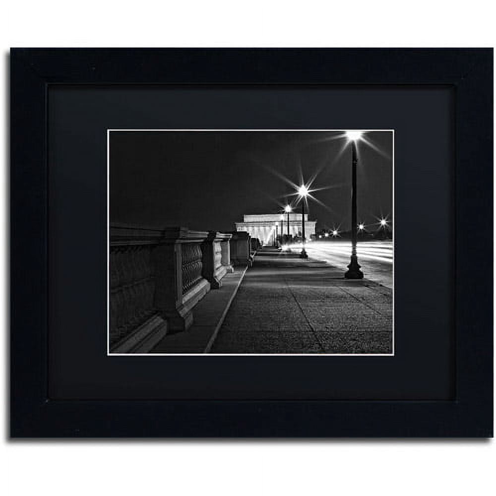 Trademark Fine Art "Lincoln Memorial Bridge" Canvas Art by Gregory O'Hanlon, Black Matte, Black Frame