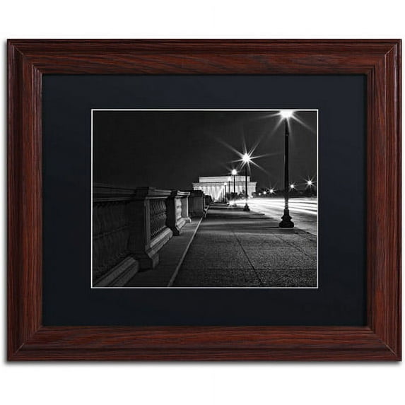 Trademark Fine Art "Lincoln Memorial Bridge" Canvas Art by Gregory O'Hanlon, Black Matte, Wood Frame