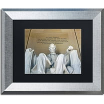 Trademark Fine Art "Lincoln Memorial" Canvas Art by CATeyes, Black Matte, Silver Frame
