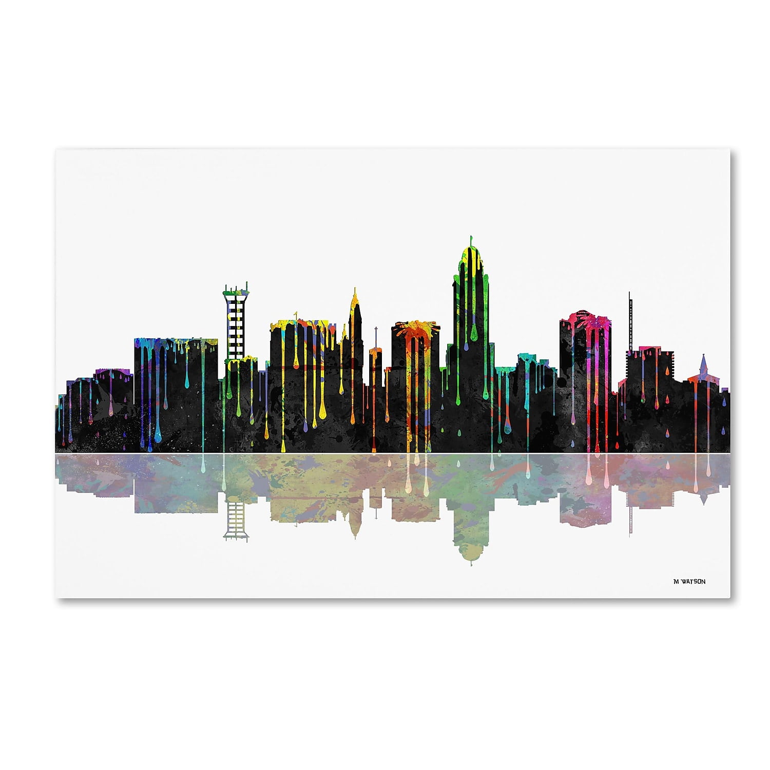 Trademark Fine Art "Lincoln Nebraska Skyline" Canvas Art by Marlene Watson