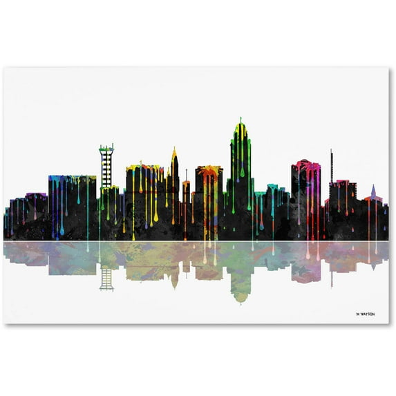 Trademark Fine Art "Lincoln Nebraska Skyline" Canvas Art by Marlene Watson