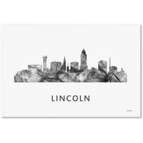 Trademark Fine Art 'Lincoln Nebraska Skyline WB-BW' Canvas Art by Marlene Watson