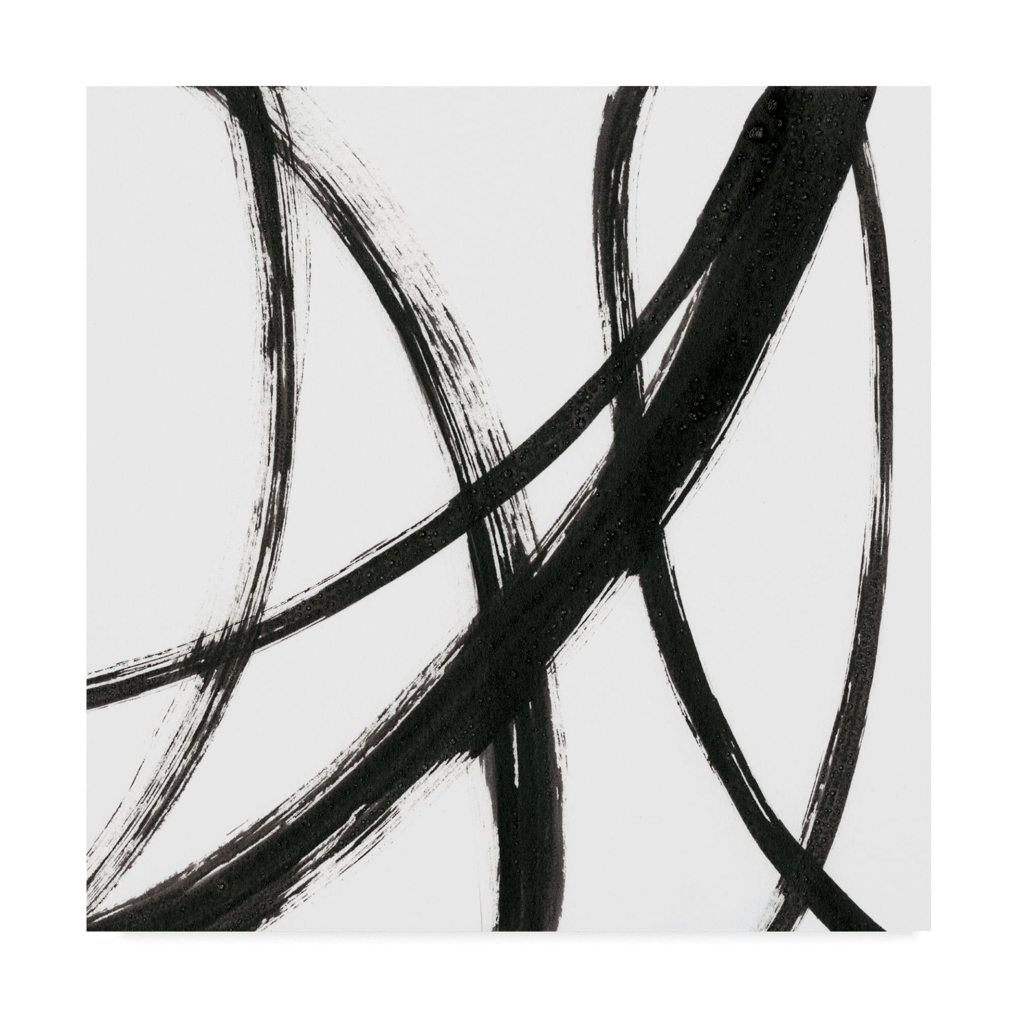 18 x 18 Black and White Abstract Canvas Art