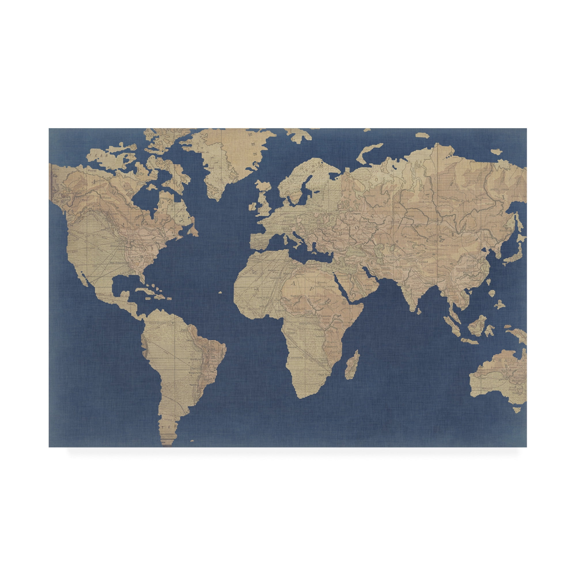 Trademark Fine Art 'Linen Map I' Canvas Art by Studio W