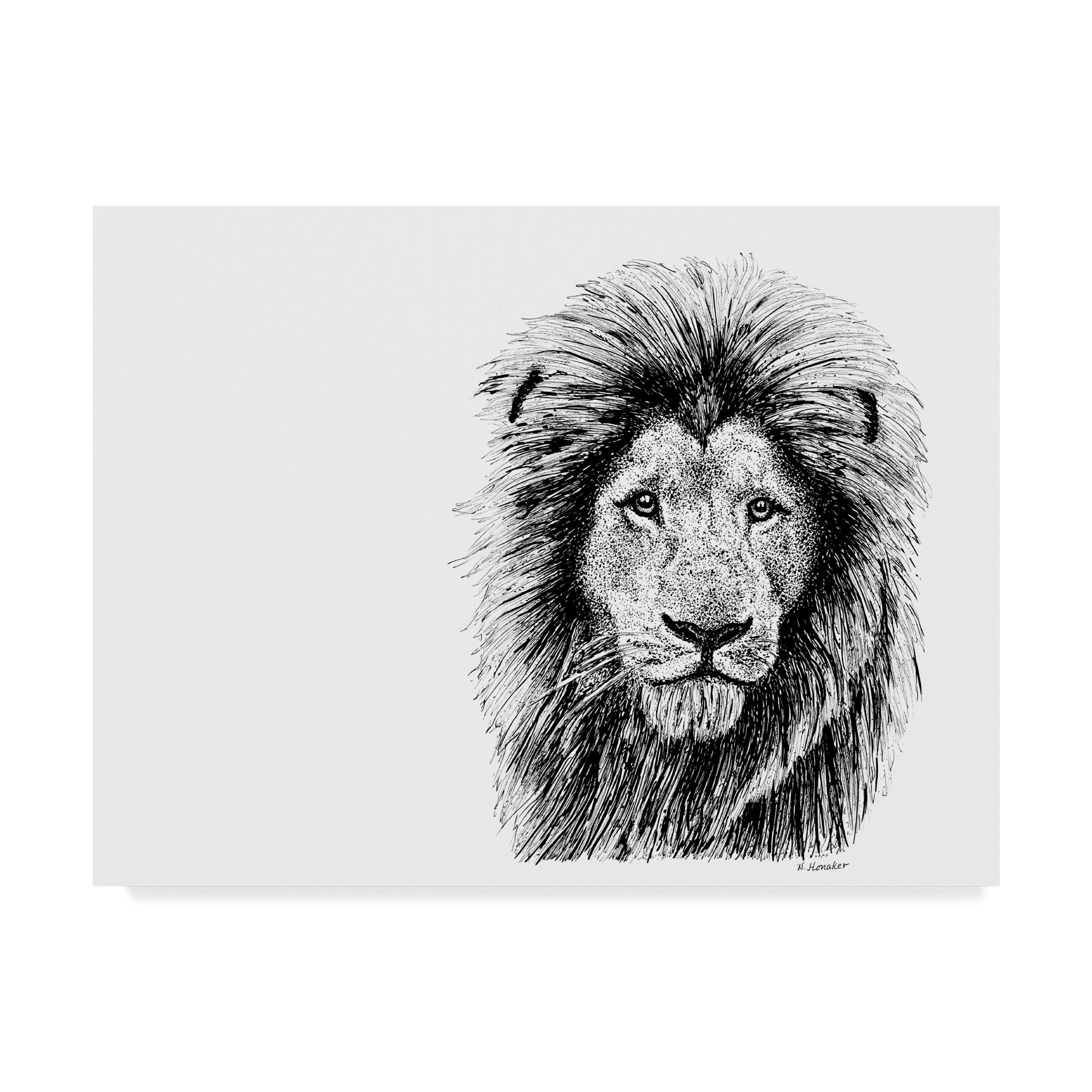 Trademark Fine Art 'Lion Line Art' Canvas Art by Let Your Art Soar