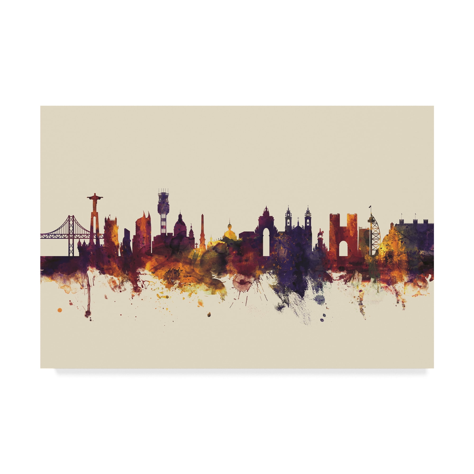 Trademark Fine Art 'Lisbon Portugal Skyline III' Canvas Art by Michael Tompsett