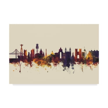 Trademark Fine Art 'Lisbon Portugal Skyline III' Canvas Art by Michael Tompsett