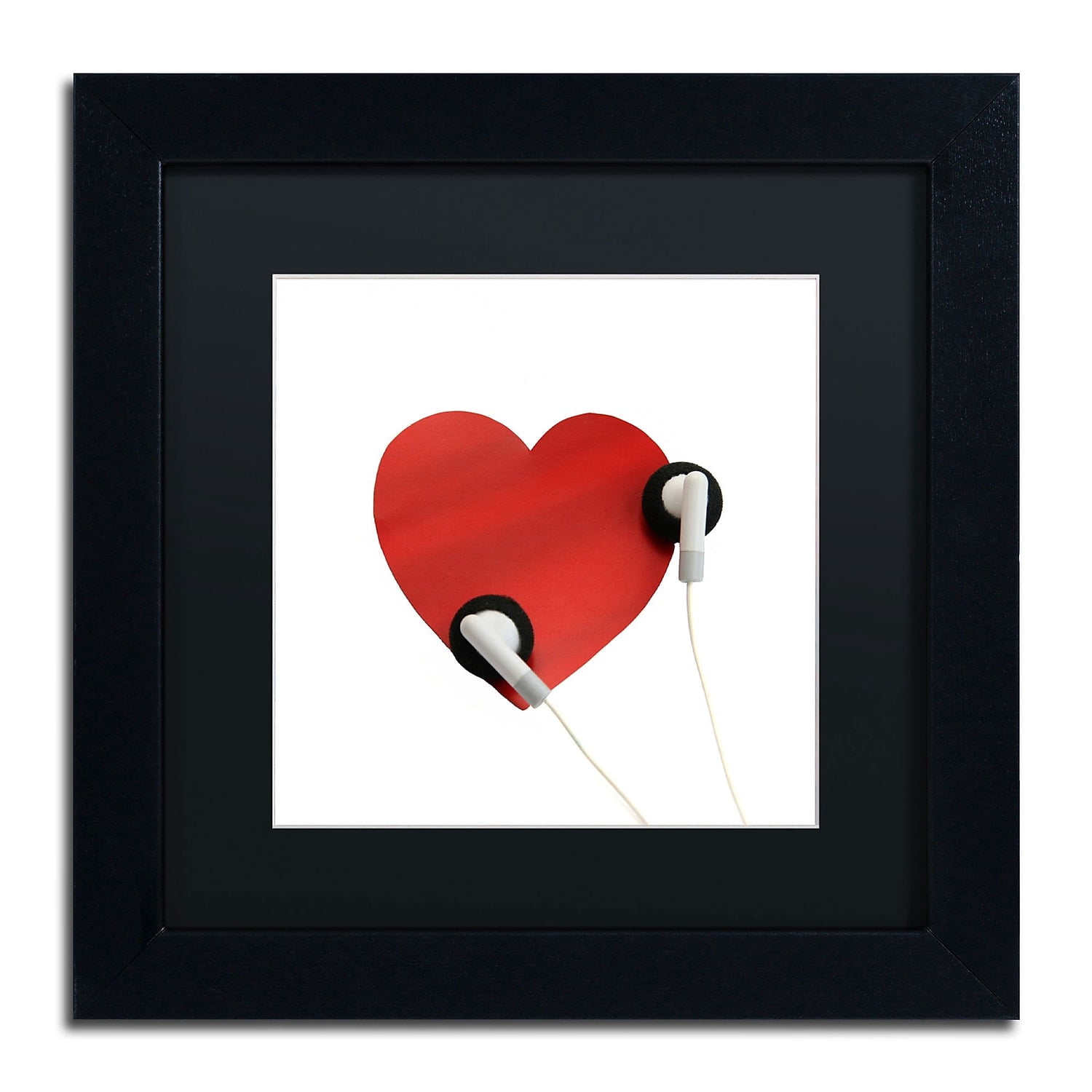 Trademark Fine Art "Listen to Your Heart" Canvas Art by Beata Czyzowska Young, Black Matte, Black Frame