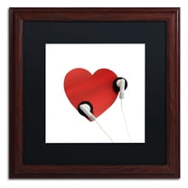 Trademark Fine Art "Listen to Your Heart" Canvas Art by Beata Czyzowska Young, Black Matte, Wood Frame