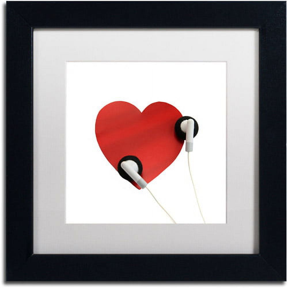 Trademark Fine Art "Listen to Your Heart" Canvas Art by Beata Czyzowska Young, White Matte, Black Frame