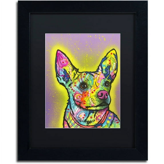 Trademark Fine Art "Listening" Canvas Art by Dean Russo, Black Matte, Black Frame