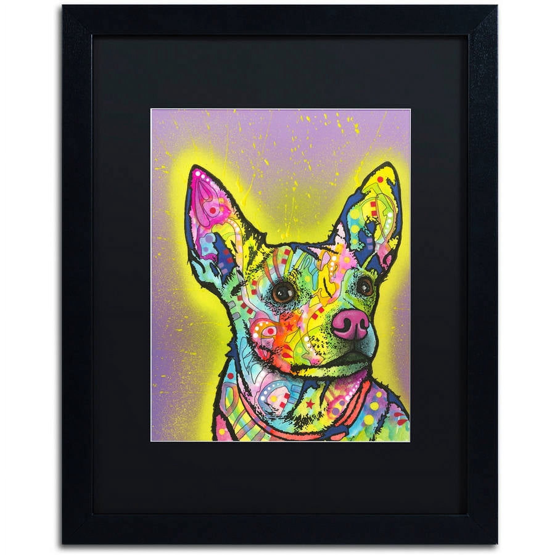 Trademark Fine Art "Listening" Canvas Art by Dean Russo, Black Matte, Black Frame