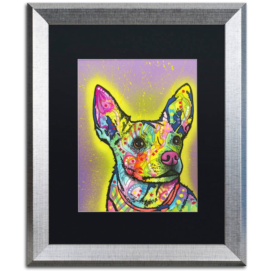 Trademark Fine Art "Listening" Canvas Art by Dean Russo, Black Matte, Silver Frame