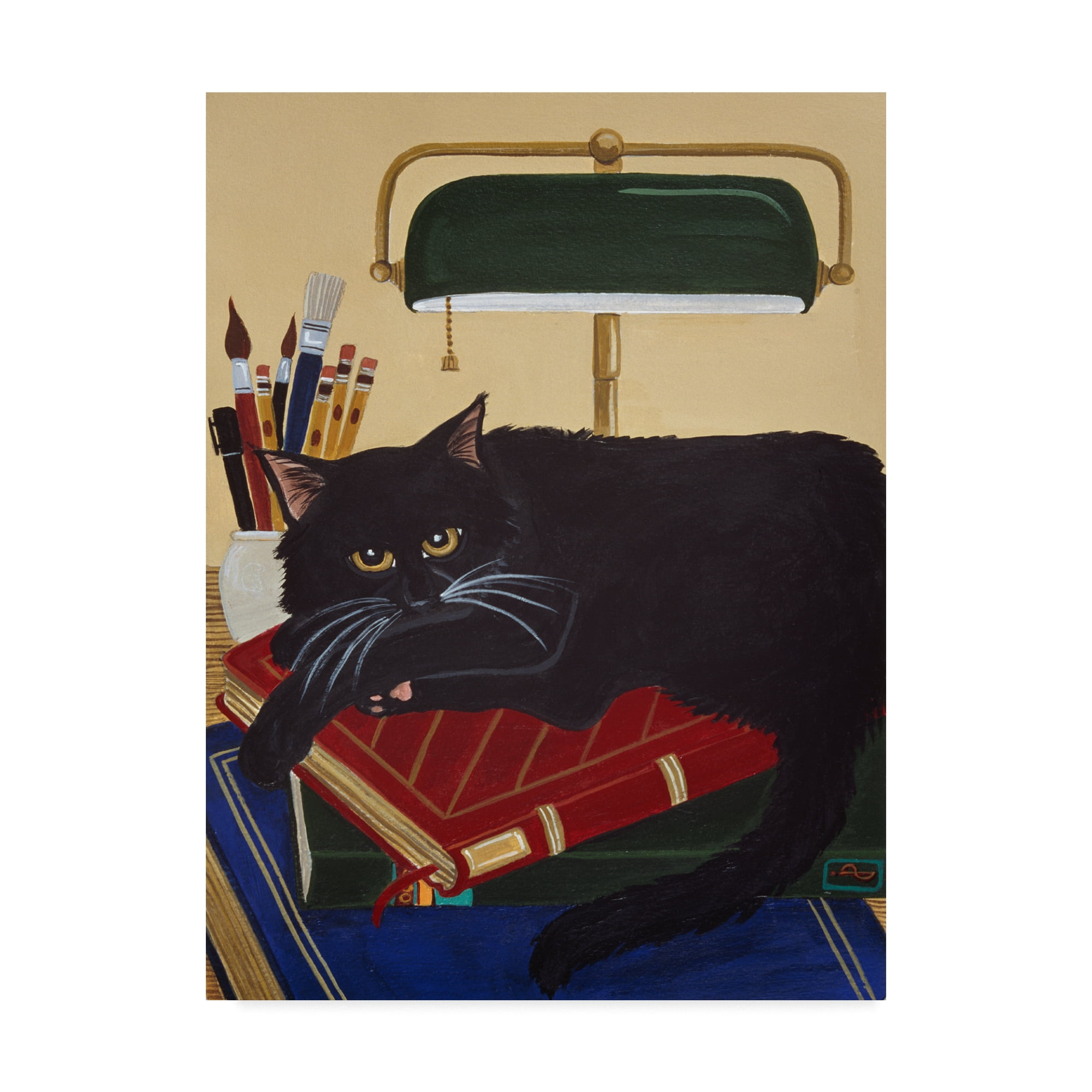 Trademark Fine Art 'Literary Cat' Canvas Art by Jan Panico