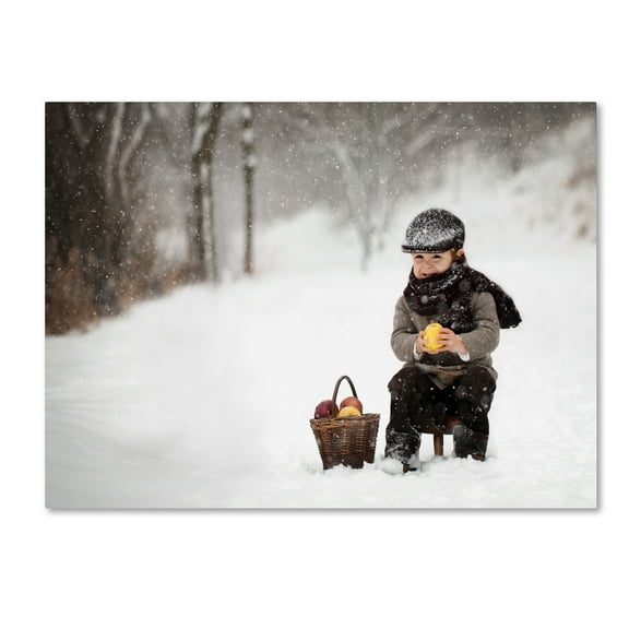 Trademark Fine Art 'Little Apple Seller' Canvas Art by Tatyana Tomsickova