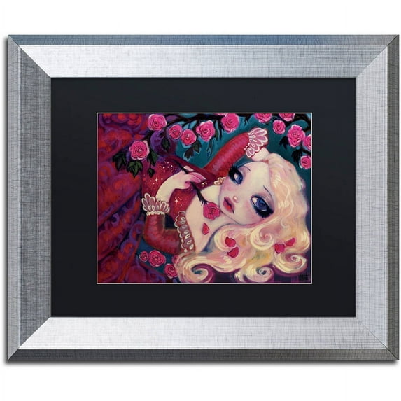 Trademark Fine Art "Little Briar Rose" Canvas Art by Natasha Wescoat, Black Matte, Silver Frame