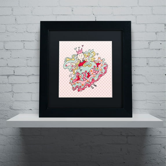 Trademark Fine Art "Little Flower Princess" Canvas Art by Carla Martell, Black Matte, Black Frame