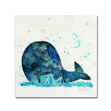 Trademark Fine Art 'Little Whale' Canvas Art by Wyanne