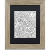 Trademark Fine Art "Live Laugh Love" Canvas Art by Hello Angel, Black Matte, Birch Frame
