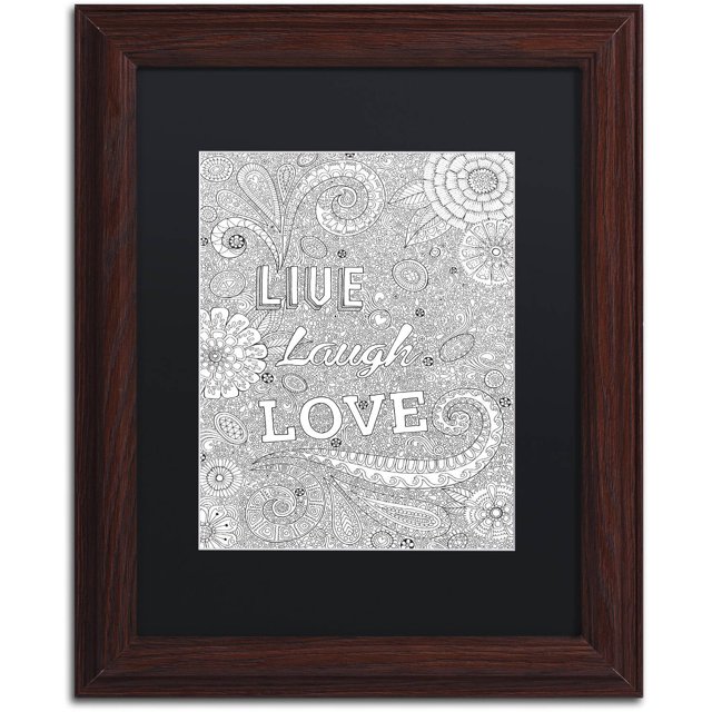 Trademark Fine Art "Live Laugh Love" Canvas Art by Hello Angel, Black