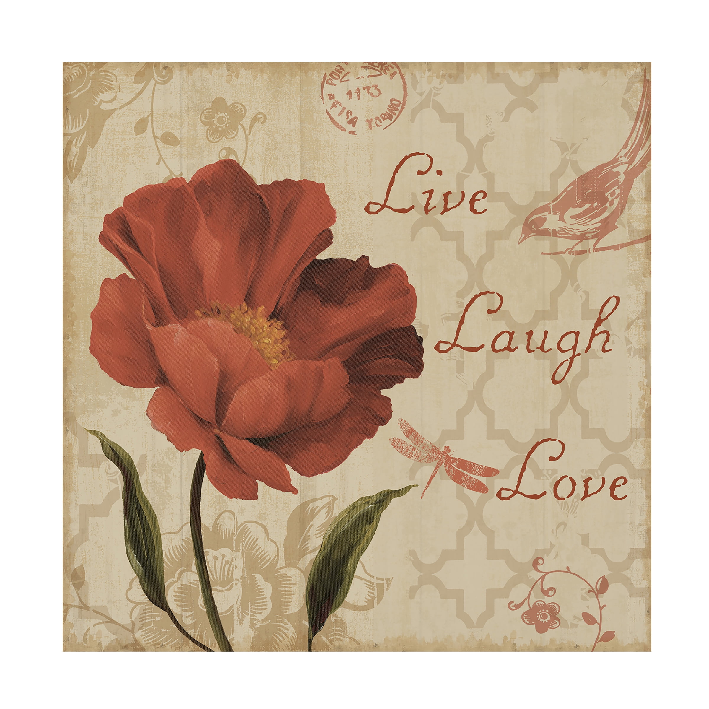 Trademark Fine Art 'Live Laugh Love Sq' Canvas Art by Lisa Audit