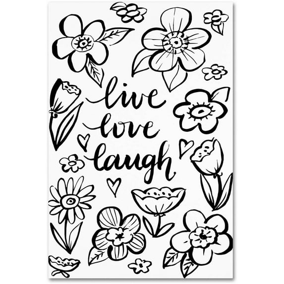 Trademark Fine Art "Live Love Laugh" Canvas Art by Elizabeth Caldwell