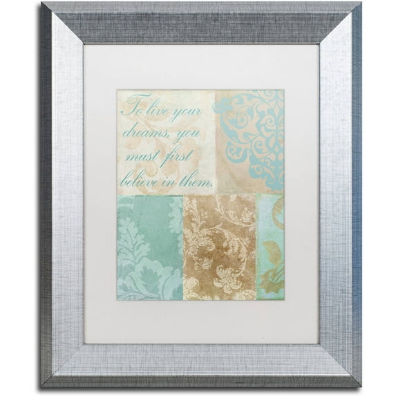 Trademark Fine Art "Live Your Dreams" Canvas Art by Color Bakery White Matte, Silver Frame