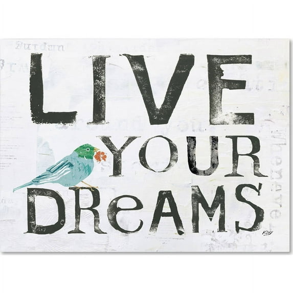 Trademark Fine Art "Live Your Dreams" Canvas Art by Kellie Day