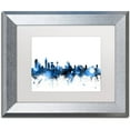 thumbnail image 1 of Trademark Fine Art "Liverpool Skyline White" Canvas Art by Michael Tompsett, White Matte, Silver Frame, 1 of 4