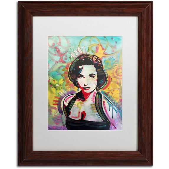 Trademark Fine Art "Liz" Canvas Art by Dean Russo, White Matte, Wood Frame