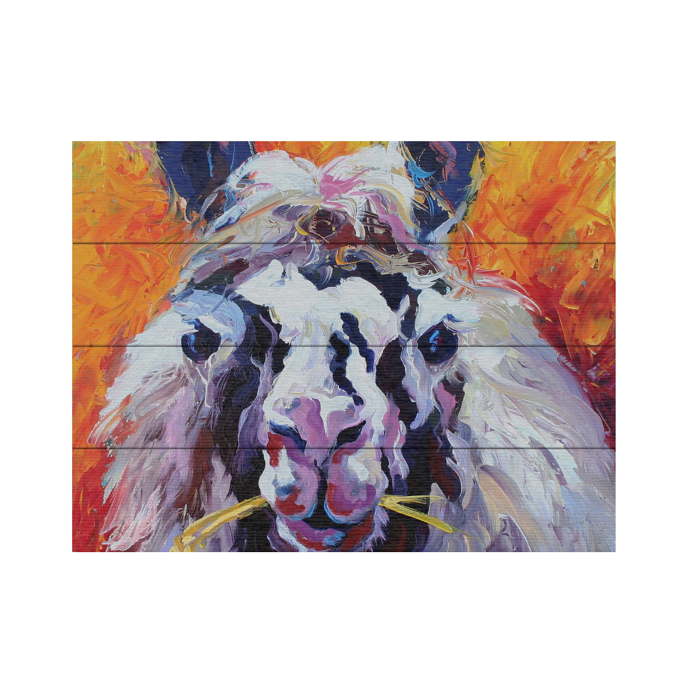 Trademark Fine Art 'Llama III' Wooden Wall Art Art by Marion Rose