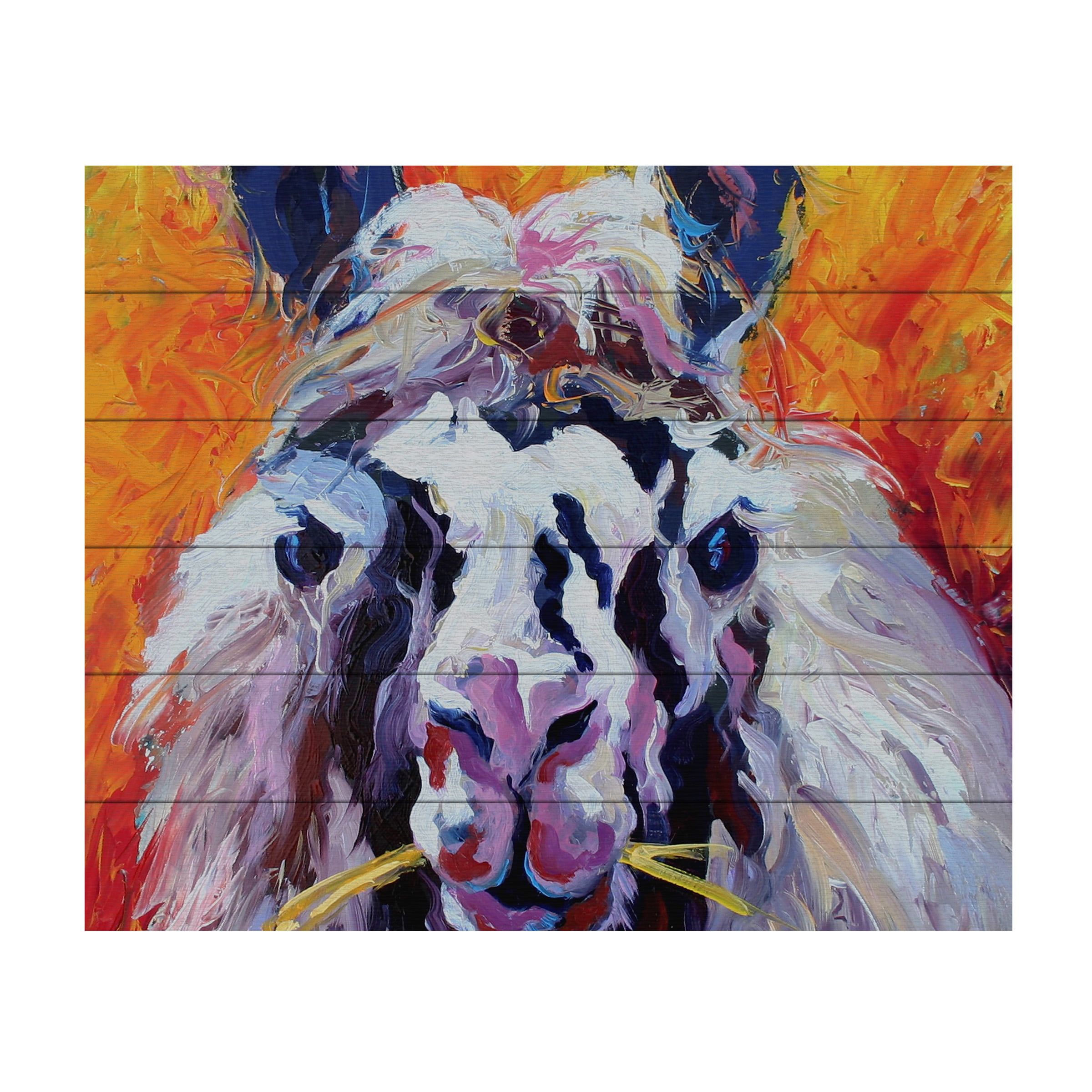 Trademark Fine Art 'Llama III' Wooden Wall Art Art by Marion Rose