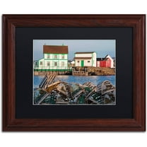 Trademark Fine Art "Lobster Traps" Canvas Art by Michael Blanchette Photography Black Matte, Wood Frame