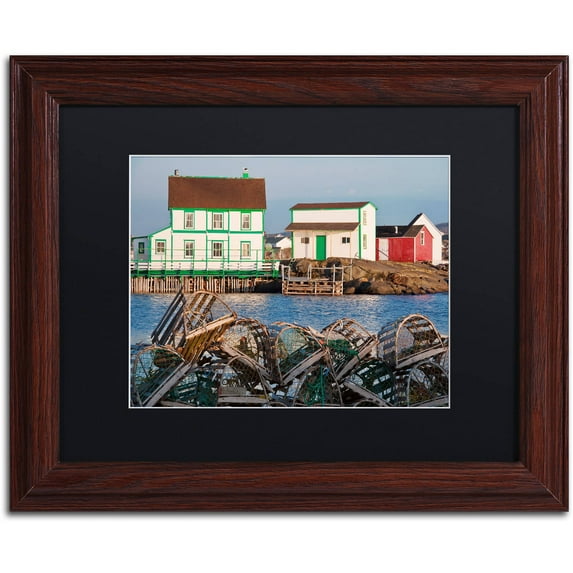 Trademark Fine Art "Lobster Traps" Canvas Art by Michael Blanchette Photography Black Matte, Wood Frame
