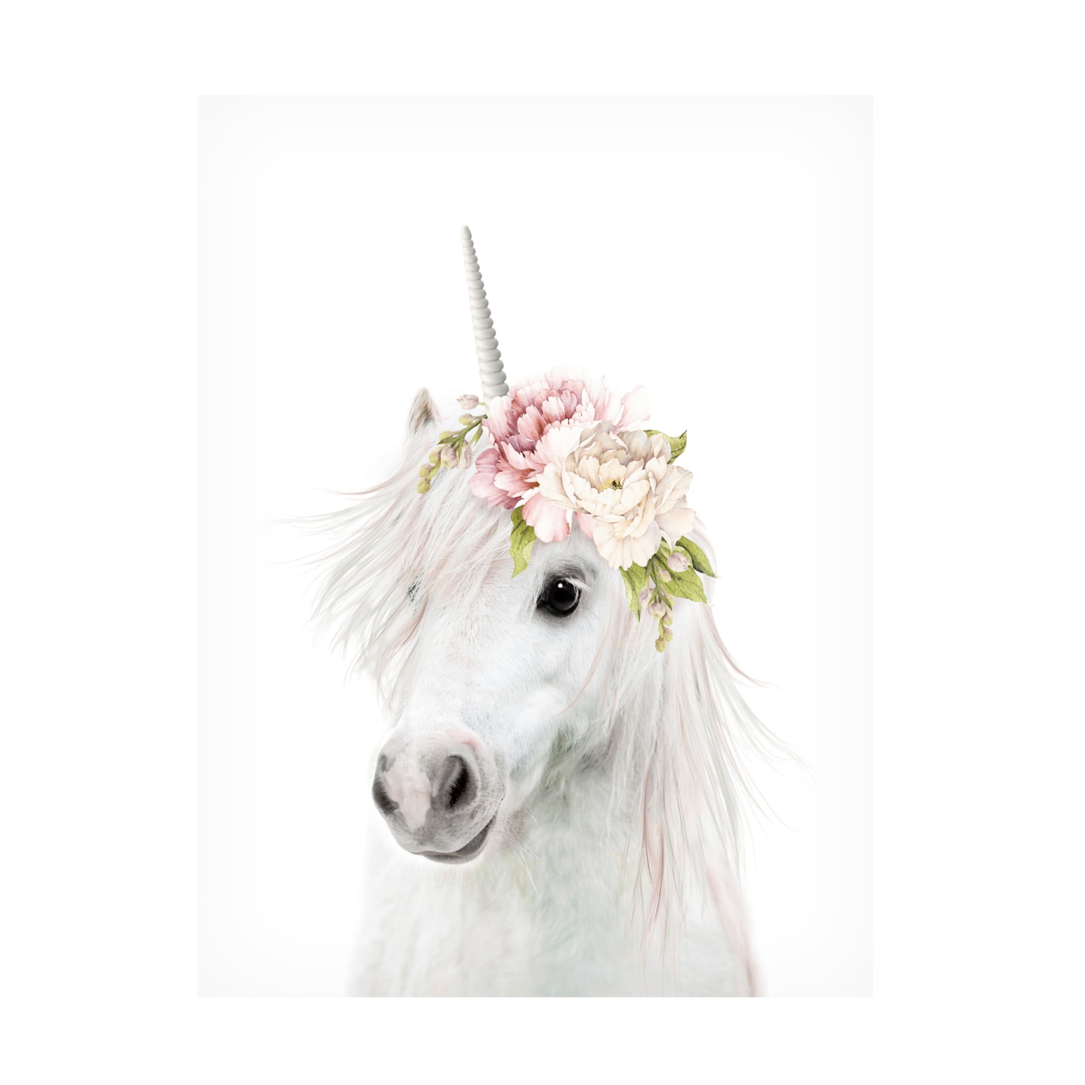 Trademark Fine Art Lola Peacock Floral Unicorn Canvas Wall Art