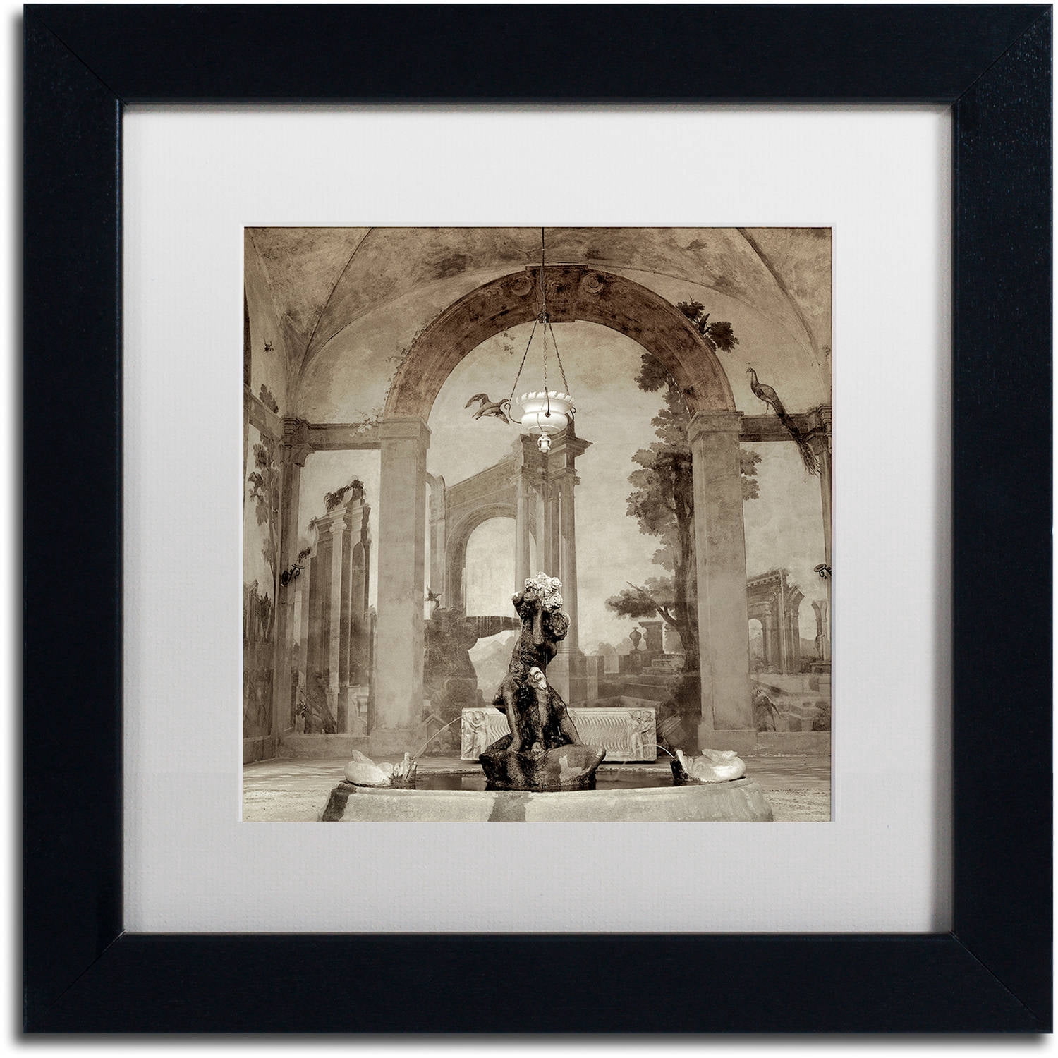 Trademark Fine Art "Lombardy Giardini I" Canvas Art by Alan Blaustein, White Matte, Black Frame