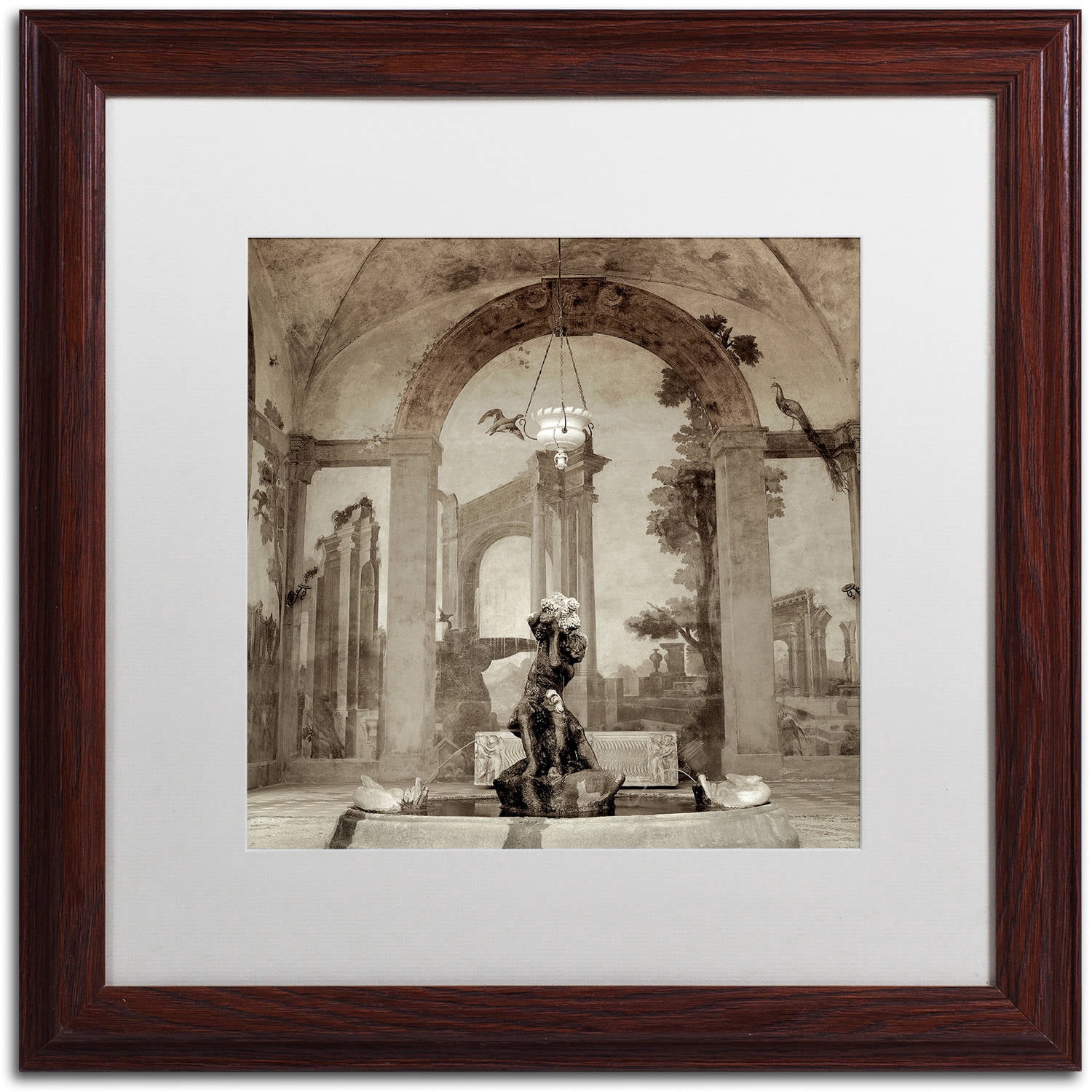 Trademark Fine Art "Lombardy Giardini I" Canvas Art by Alan Blaustein, White Matte, Wood Frame