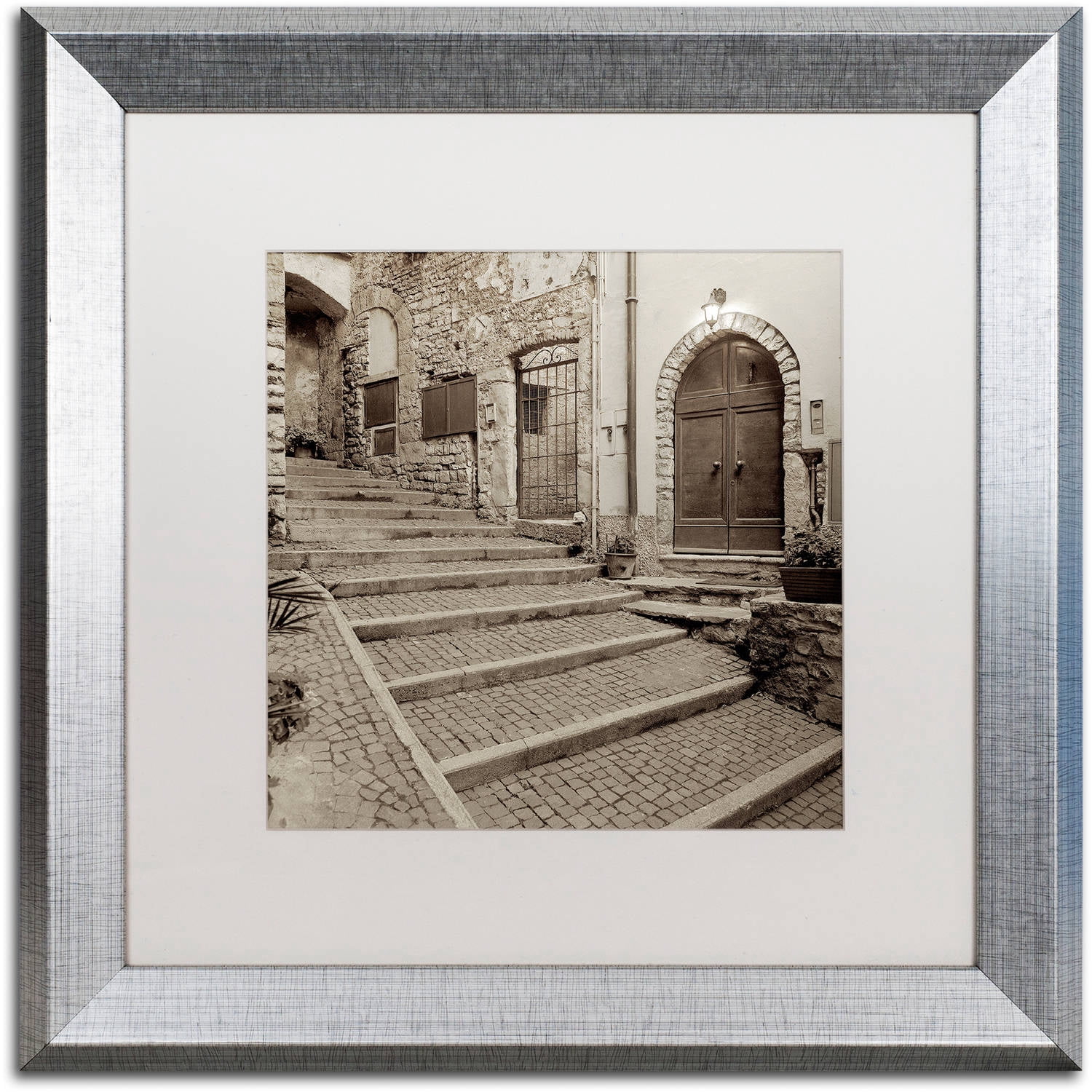 Trademark Fine Art "Lombardy I" Canvas Art by Alan Blaustein, White Matte, Silver Frame