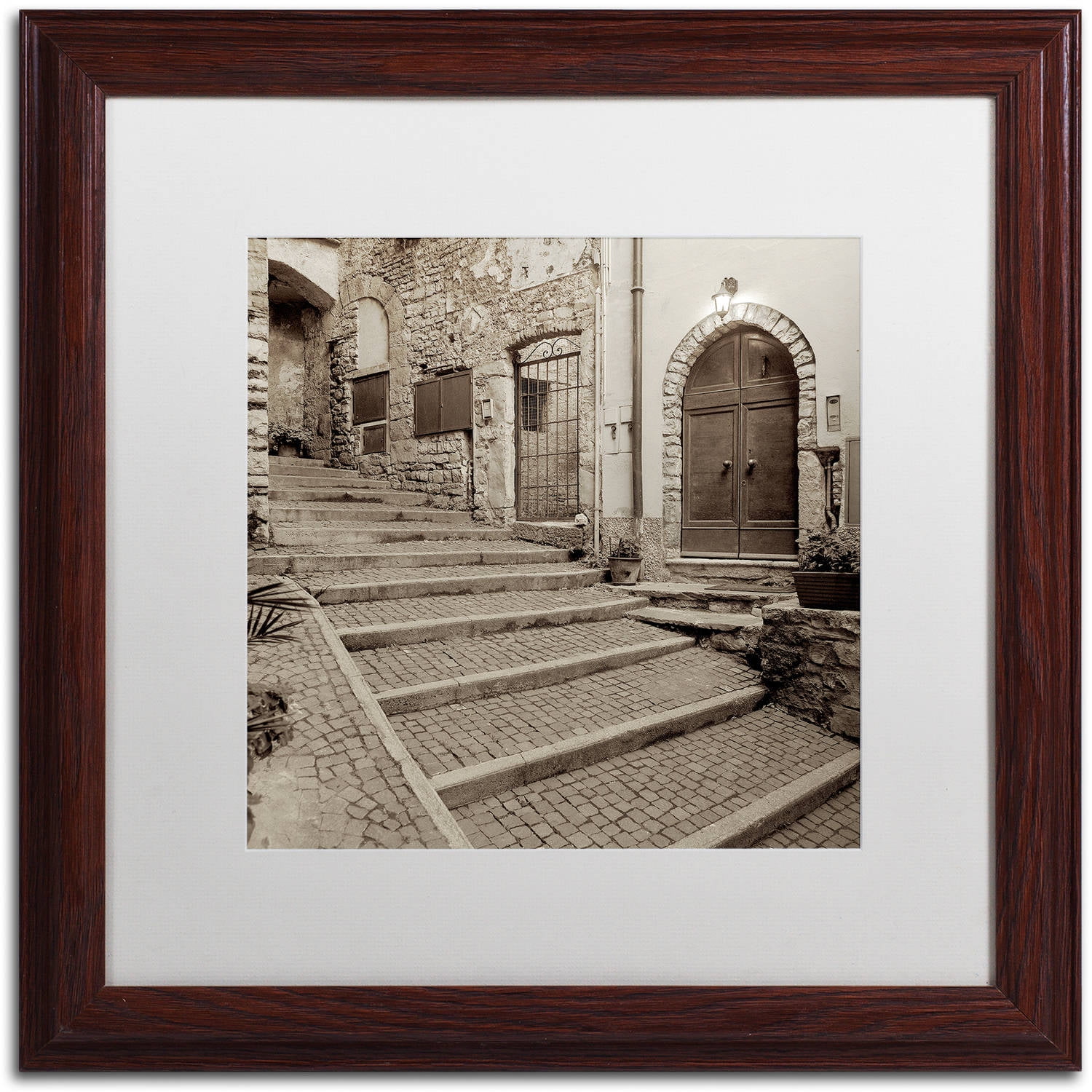 Trademark Fine Art "Lombardy I" Canvas Art by Alan Blaustein, White Matte, Wood Frame